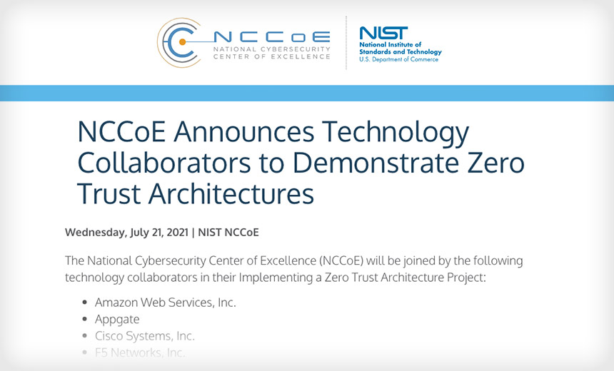 18 Companies to Participate in NIST 'Zero Trust' Project