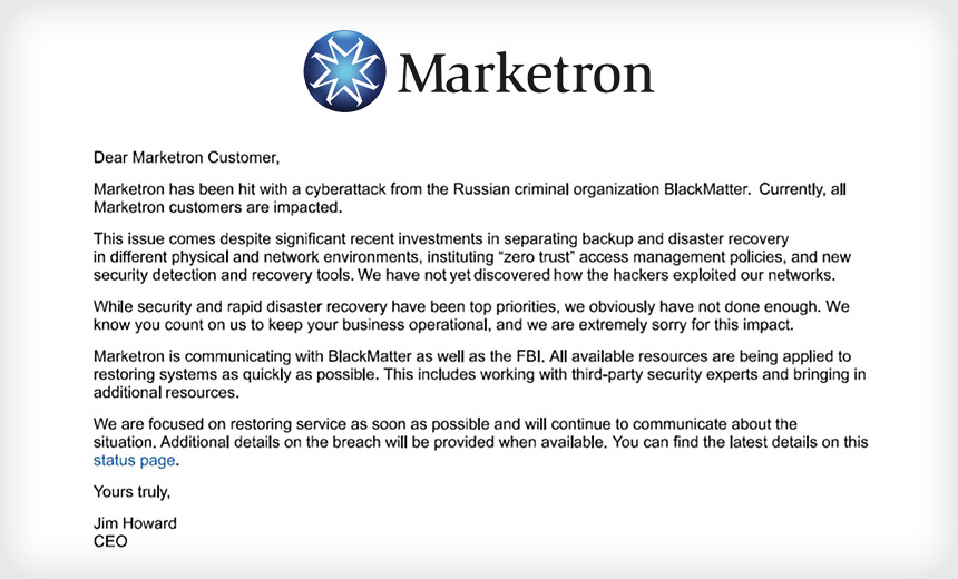 BlackMatter Knocks Marketron Off the Air