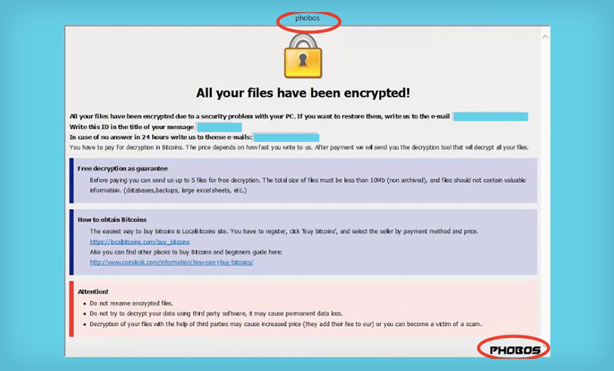 Dharma Gang Pushes Phobos Crypto-Locking Ransomware