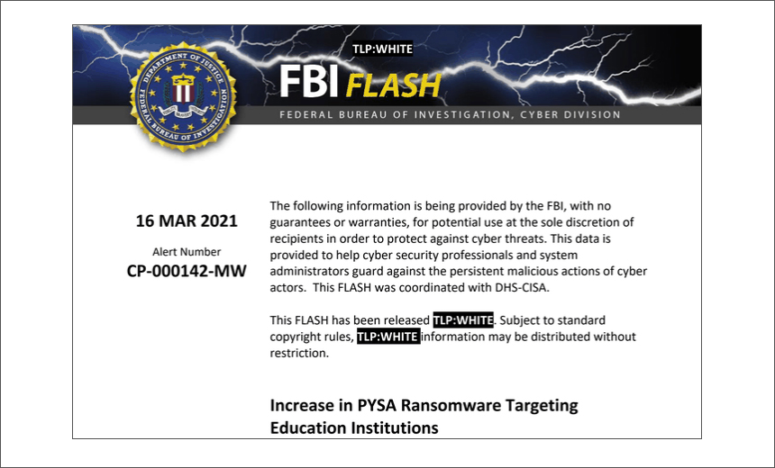 FBI: Pysa Ransomware Attacks Target Schools