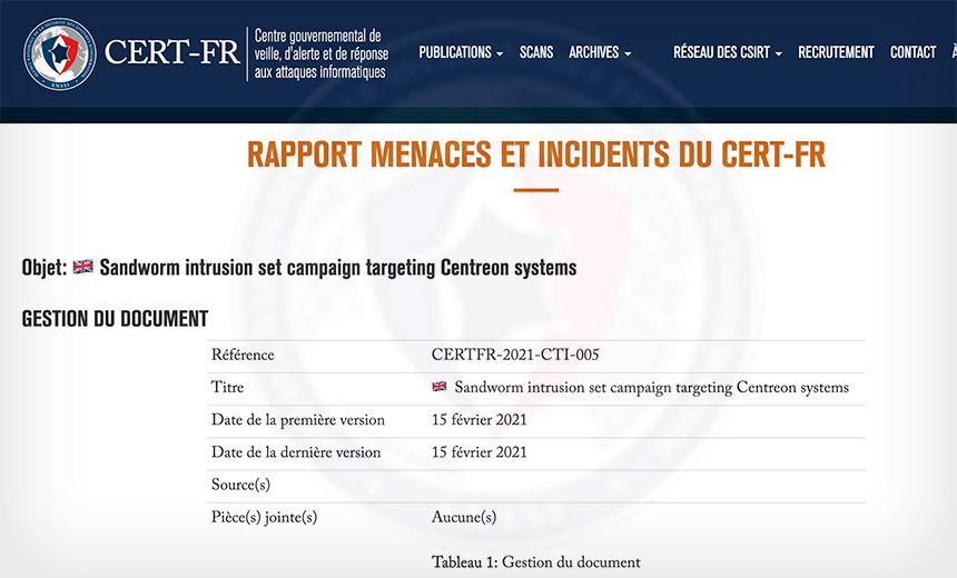 France Ties 3-Year Hacking Campaign to Russia's Sandworm