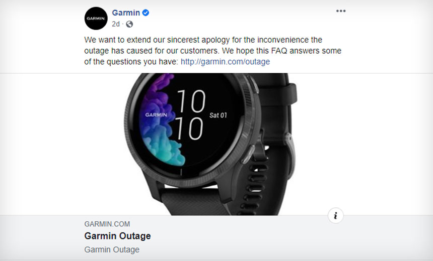 Garmin Confirms Hackers Encrypted Several Systems