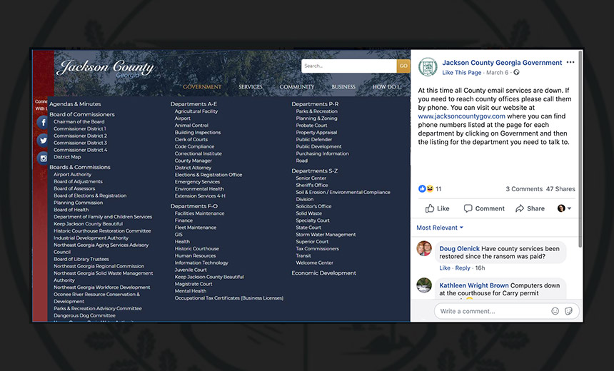 Georgia County Pays $400,000 to Ransomware Attackers