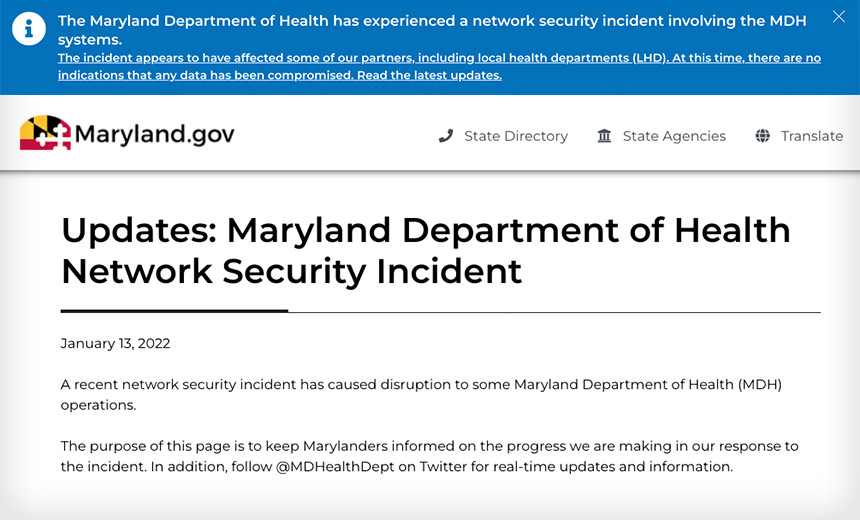 Maryland Health Department Confirms Attack Was Ransomware
