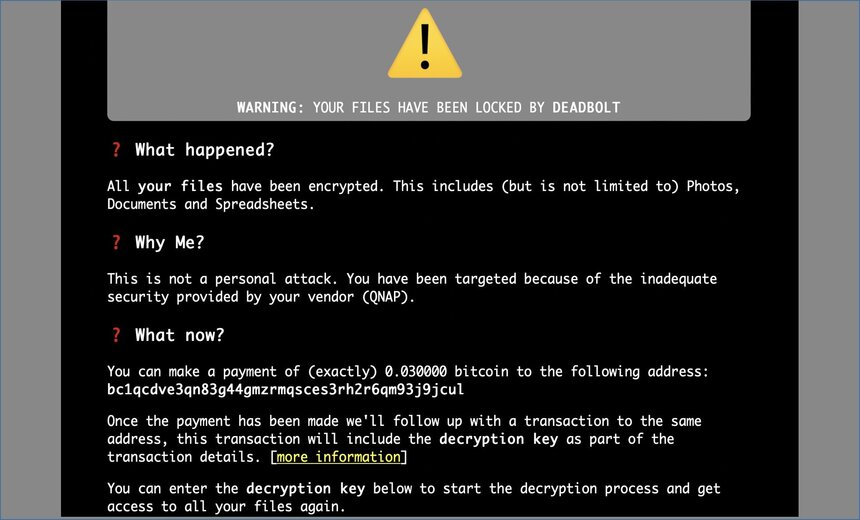 New Ransomware Deadbolt Targets QNAP Devices